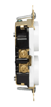 Heavy Duty Hospital-Grade Duplex Receptacle, Back and Side Wire, 20A, 125VAC, White